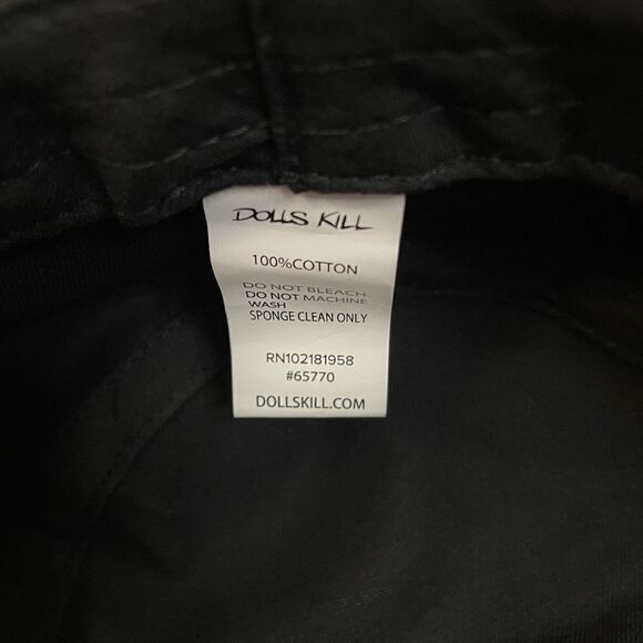 Dolls Kill Black Bucket Hat OS Unisex Womens Cap NWOT - Picture 5 of 5